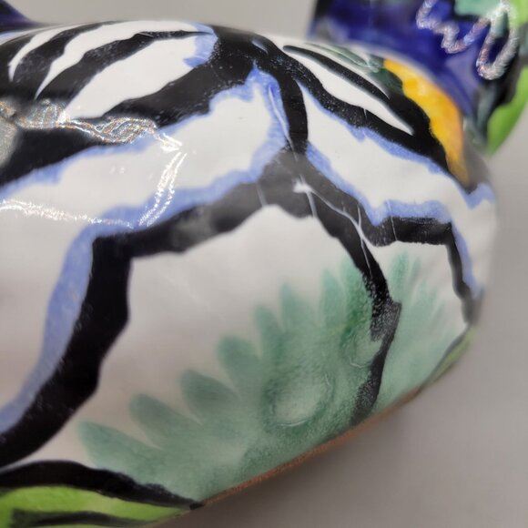 Talavera Chicken Succulent Planter Colorful Hand Painted Made in Mexico - Picture 8 of 10